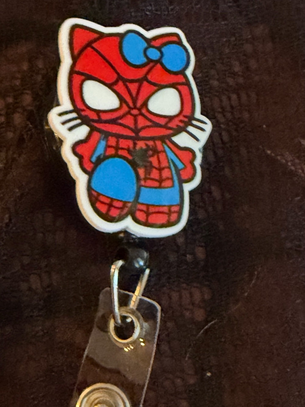 Hello Kitty x Spider-Man Red and Blue Badge Reel